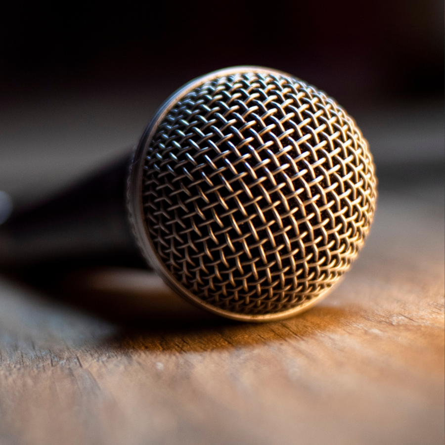 close up of microphone